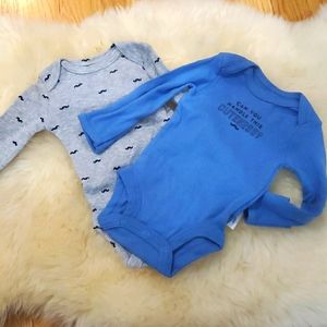 Caters Newborn Mustache Longsleeve Onsie Lot